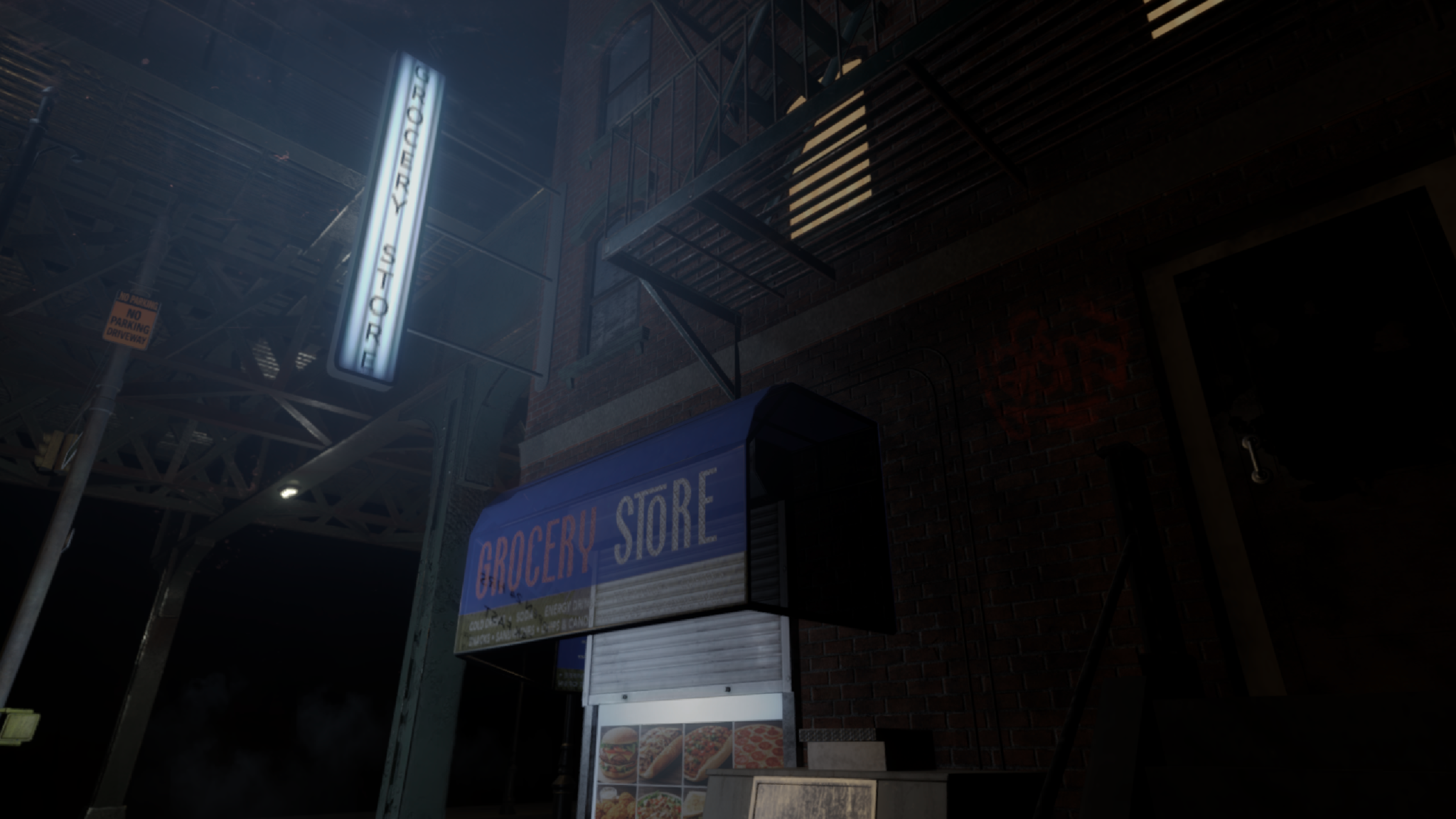 A dark city street from A File That Won’t Close